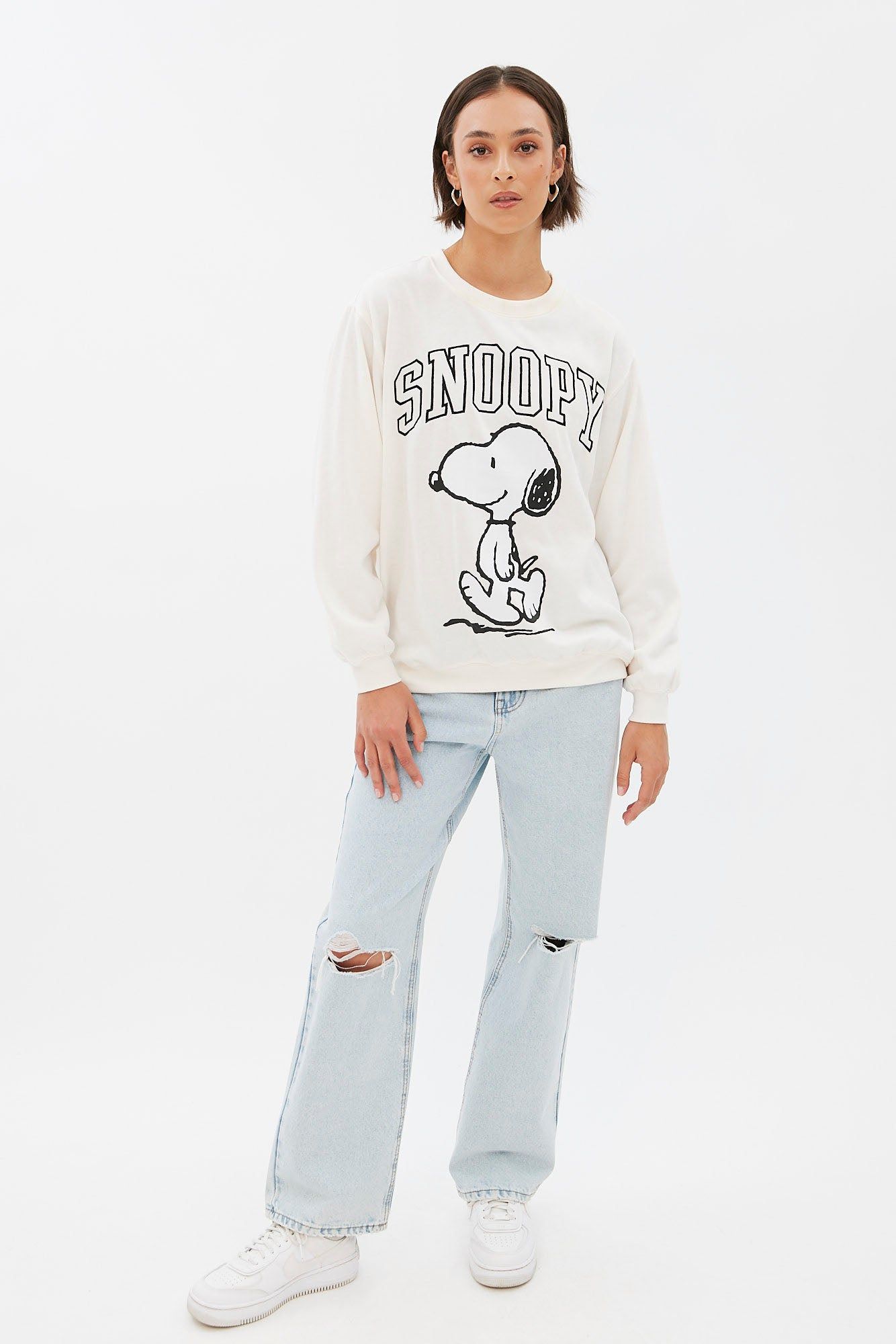 Snoopy Graphic Oversized Crew Neck Sweatshirt sold by Bluenotes product image thumbnail 2