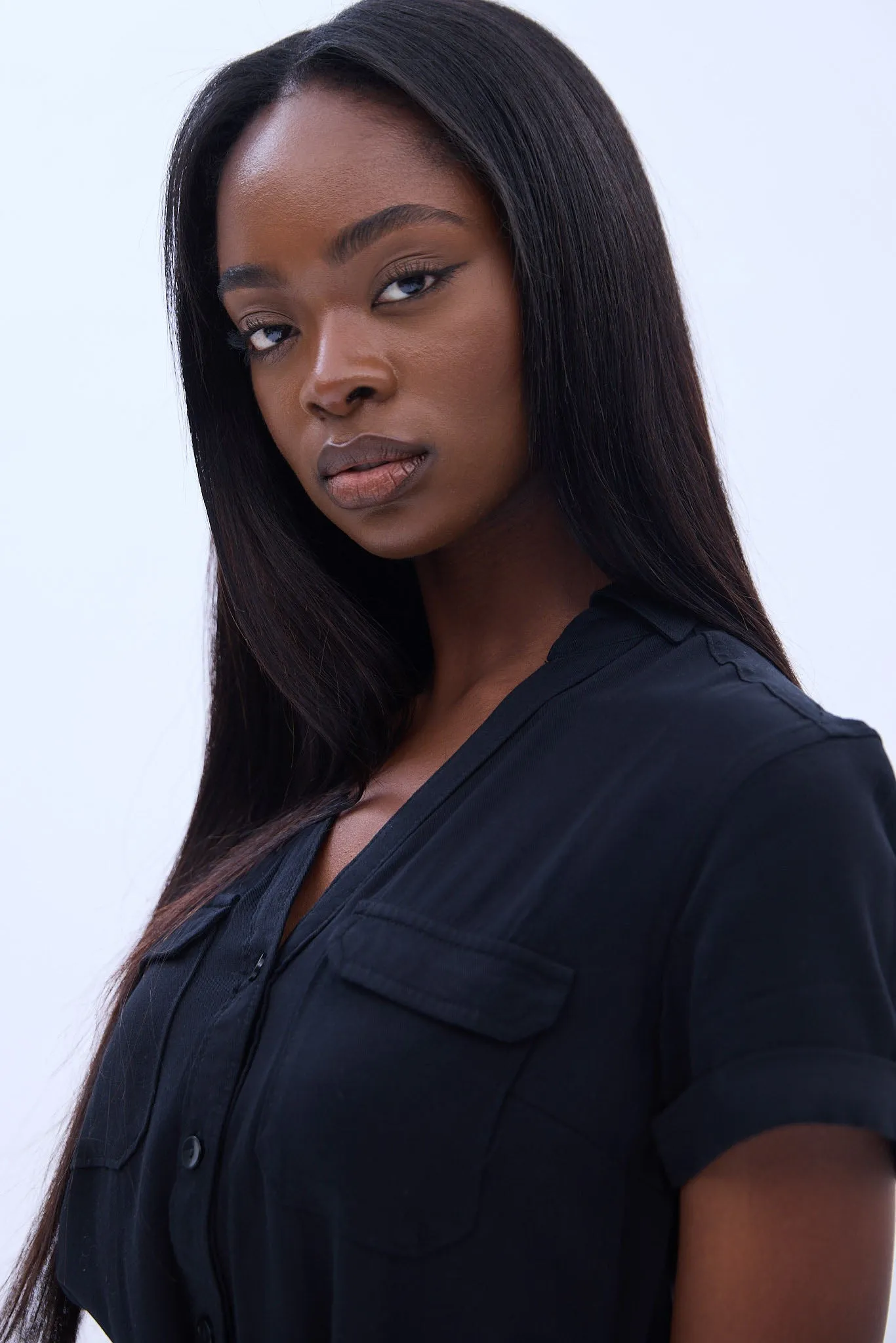 Short Sleeve Button-Up Cargo Pocket Dress With Belt sold by Bluenotes product image thumbnail 2