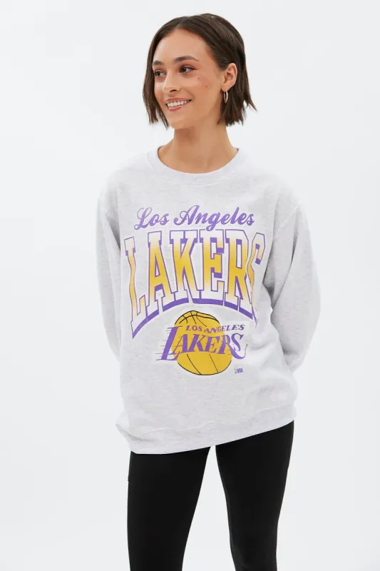LA Lakers Graphic Oversized Crew Neck Sweatshirt sold by Bluenotes