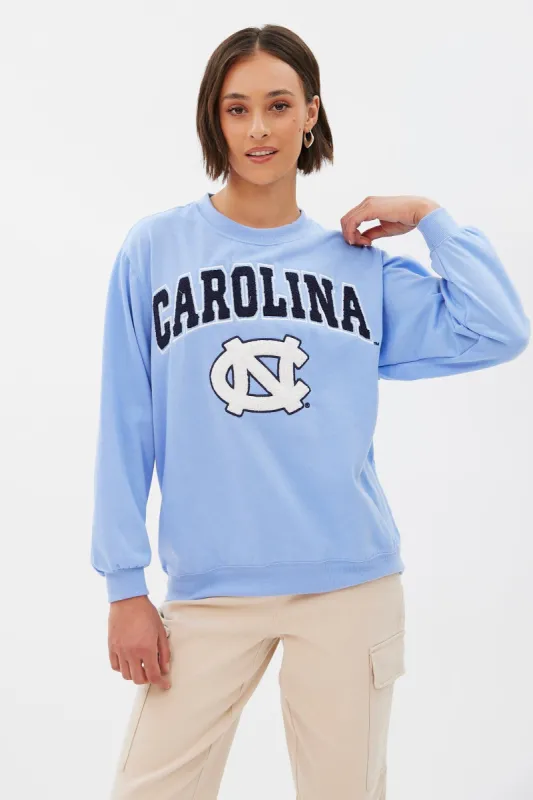 North Carolina Embroidered Oversized Crew Neck Sweatshirt made by Bluenotes