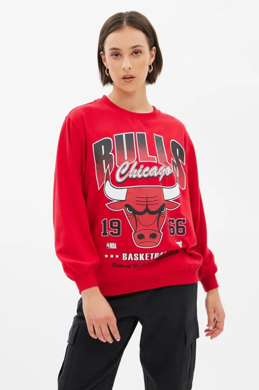 Chicago Bulls Graphic Oversized Crew Neck Sweatshirt sold by Bluenotes