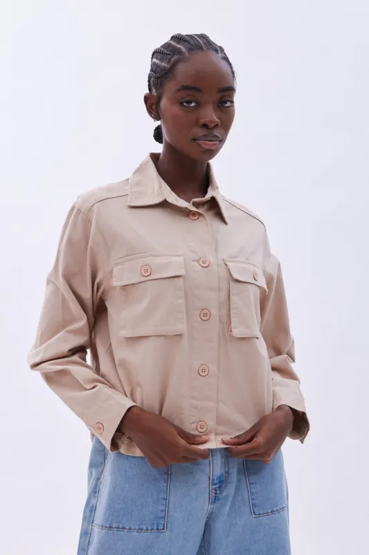 Button-Up Long Sleeve Cargo Shirt sold by Bluenotes