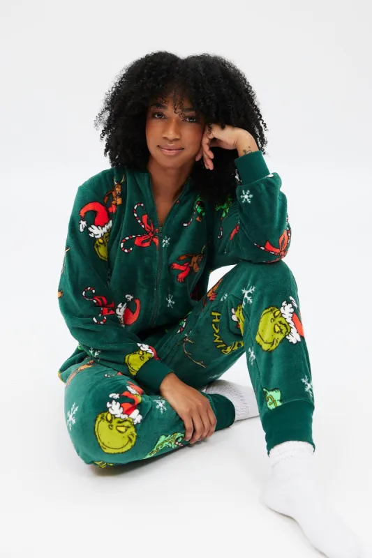 The Grinch Printed Crew Neck Onesie sold by Bluenotes