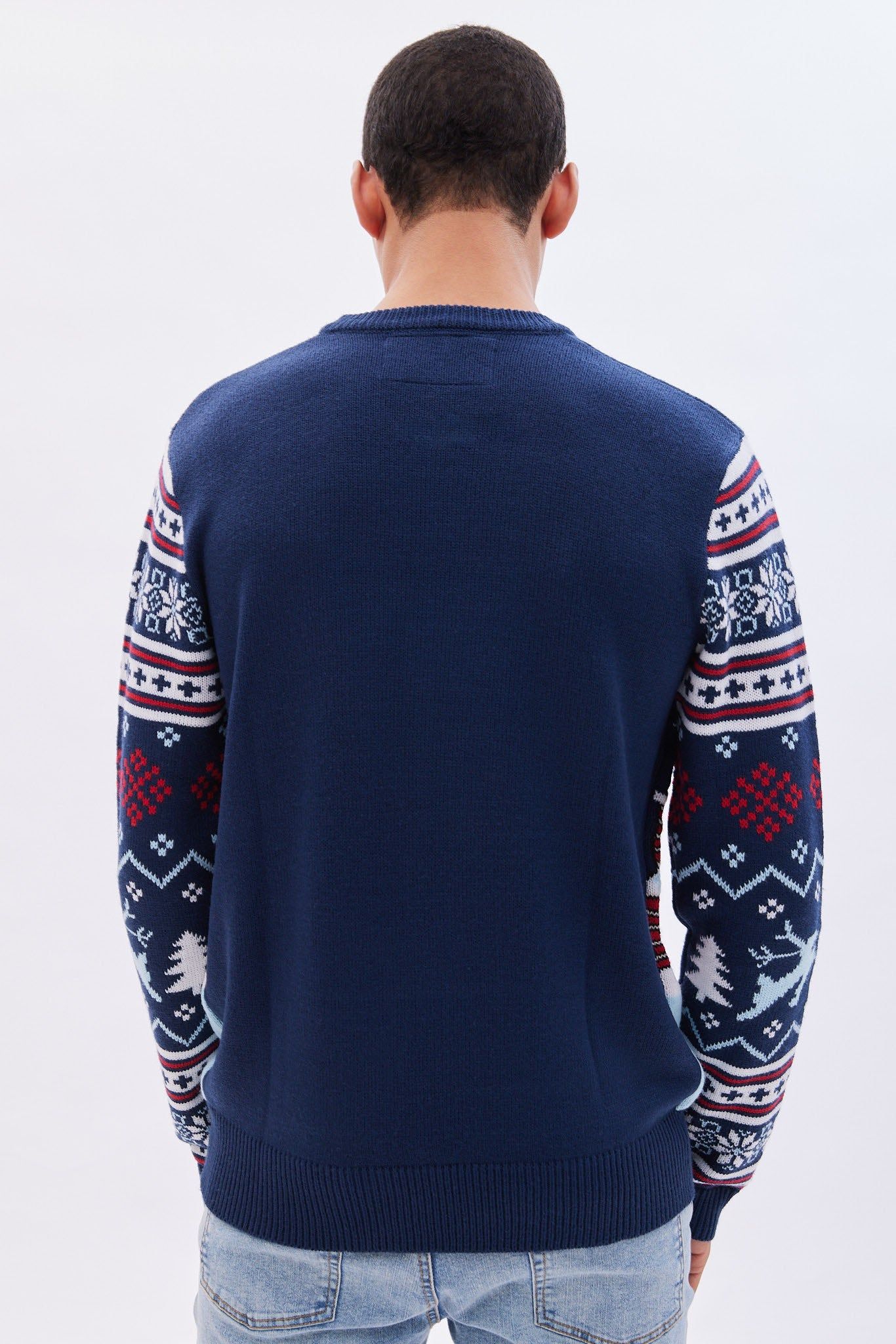 Santa and Jesus Skating Graphic Crew Neck Sweater sold by Bluenotes product image thumbnail 3