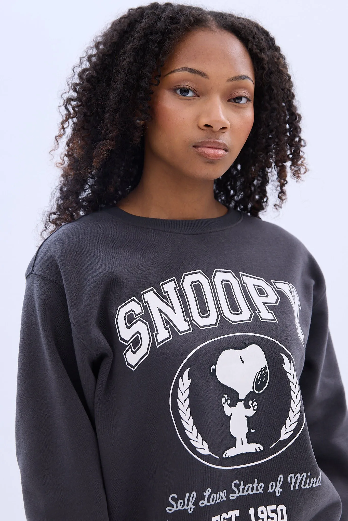 Peanuts Snoopy Self-Love Graphic Crew Neck Sweatshirt sold by Bluenotes product image thumbnail 2