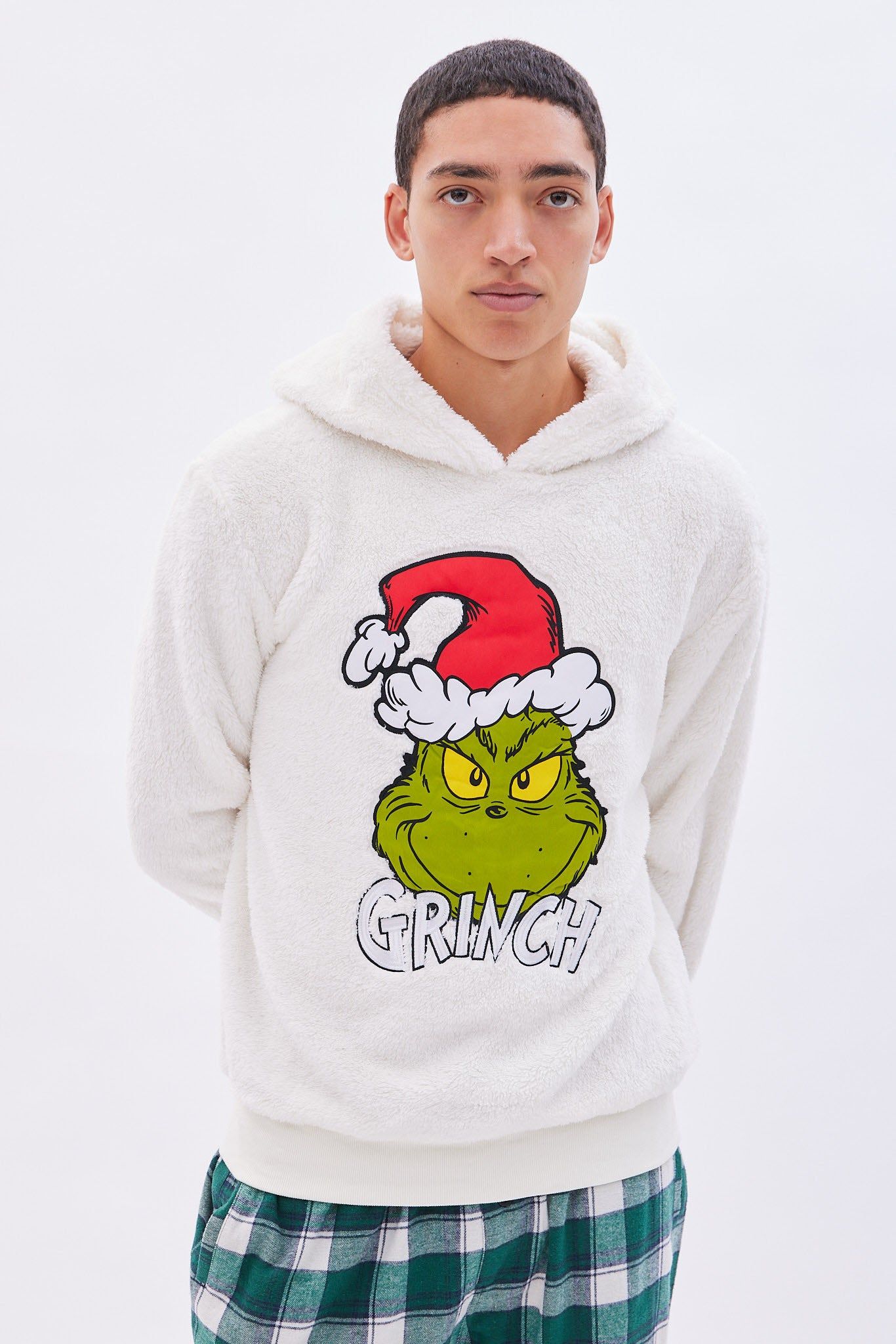 The Grinch Graphic Sherpa Pullover Hoodie sold by Bluenotes