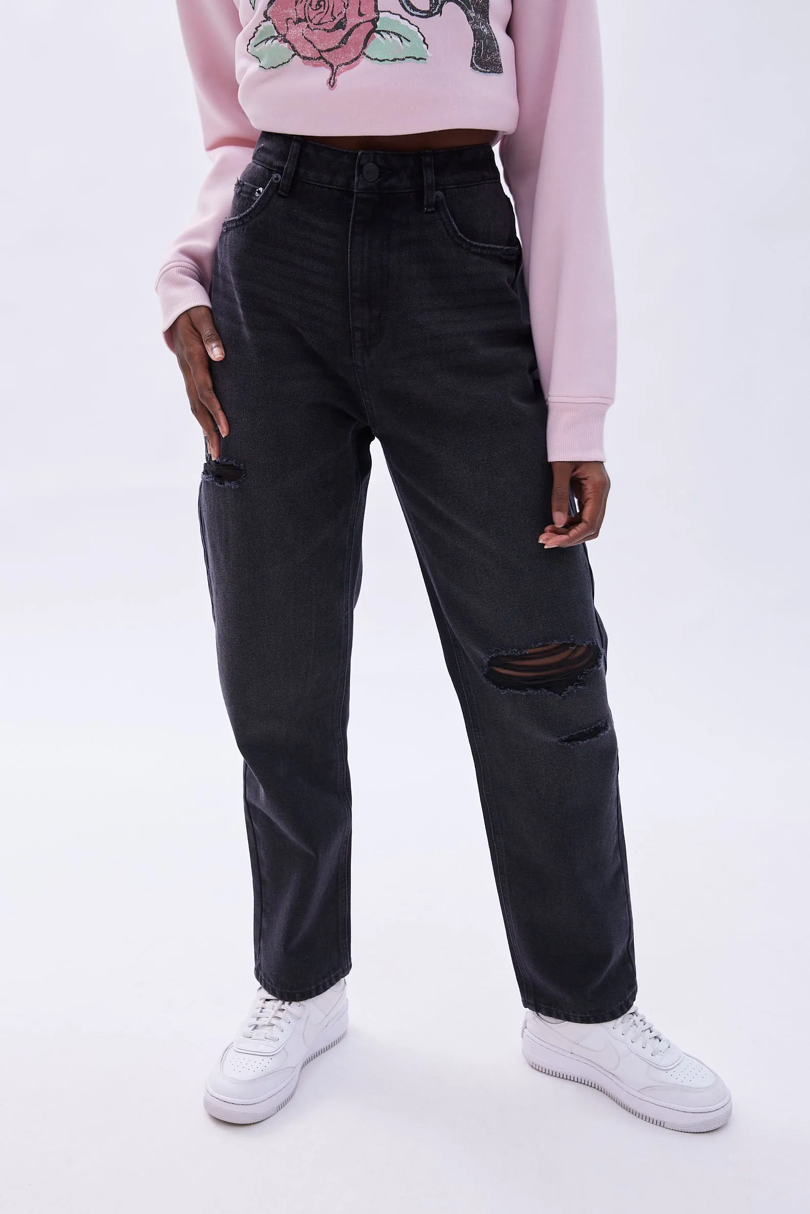 AERO Premium Air Super High Rise Straight Leg Mom Jean sold by Bluenotes