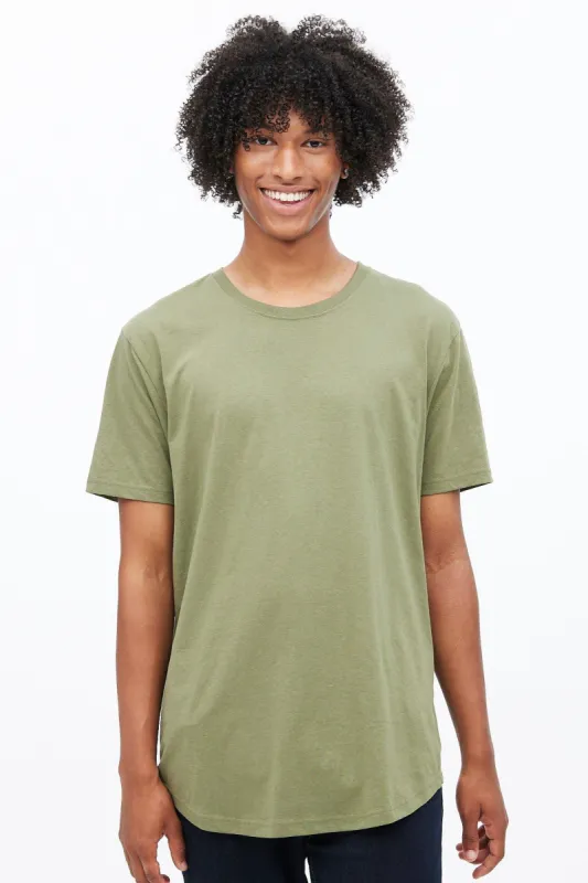 Basic Scoop Hem Crew Neck Tee sold by Bluenotes