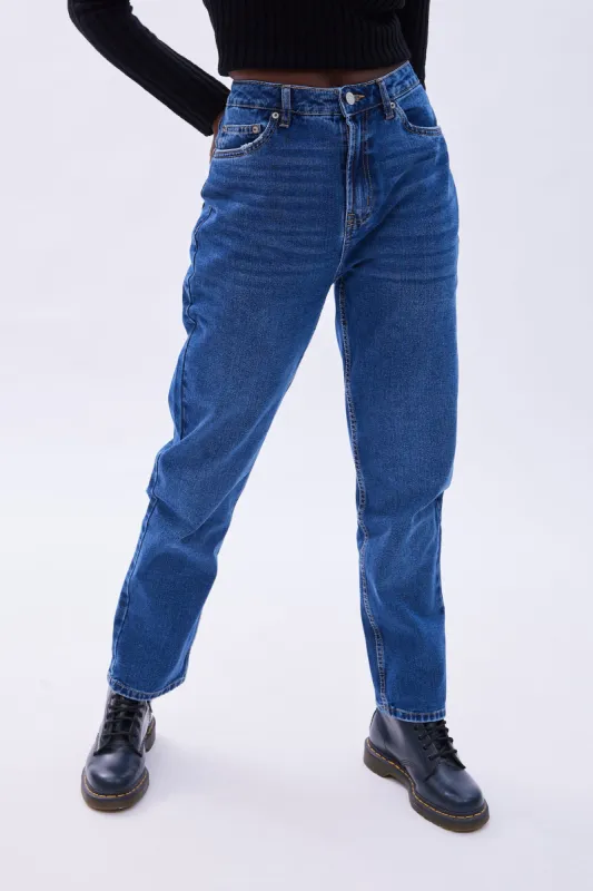 AERO Premium Air Super High Rise Straight Leg Mom Jean sold by Bluenotes