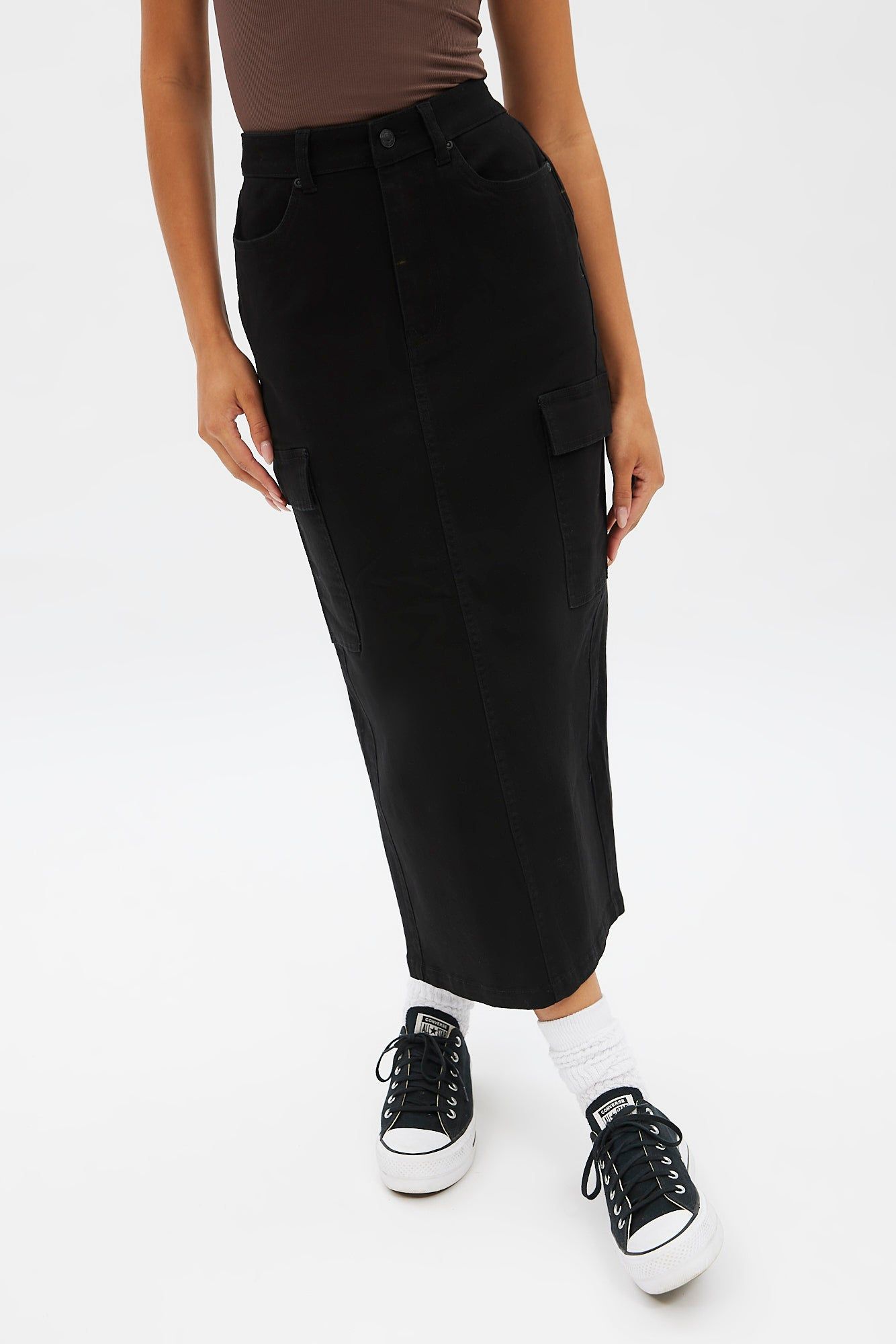High Rise Twill Cargo Maxi Skirt sold by Bluenotes product image thumbnail 5