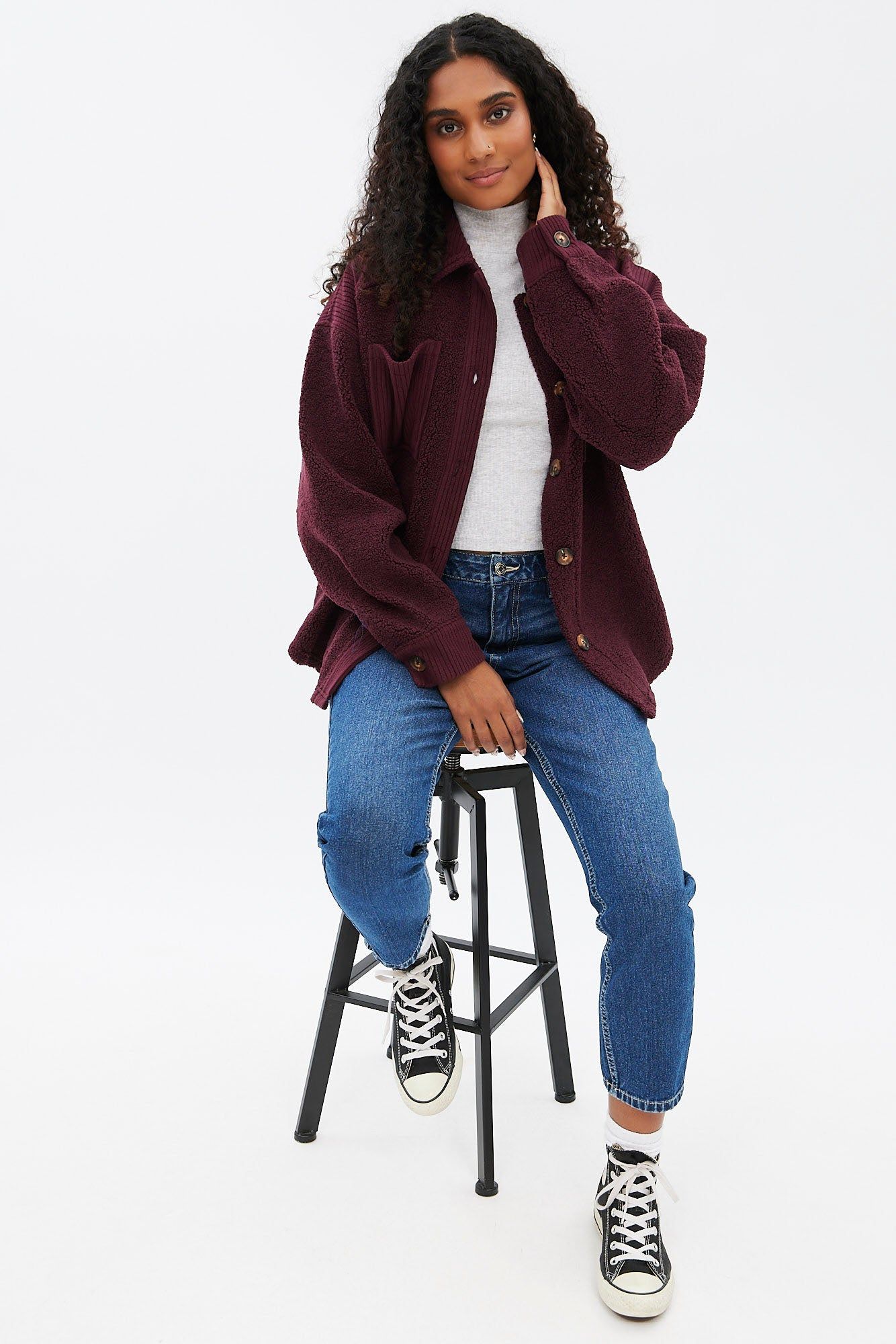 Sherpa Button-Up Shirt Jacket sold by Bluenotes product image thumbnail 2