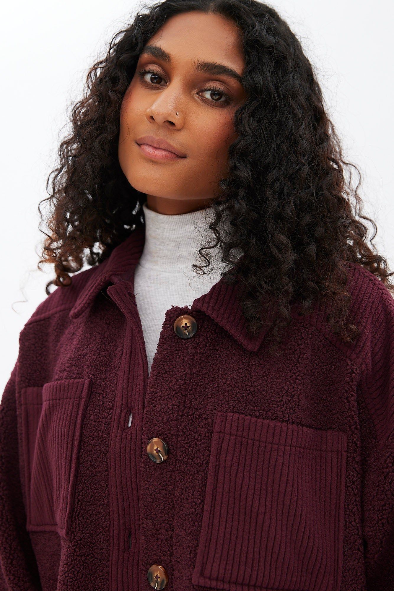 Sherpa Button-Up Shirt Jacket sold by Bluenotes product image thumbnail 3