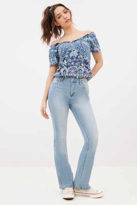 Lucky Brand High Rise Farrah Flare Jean sold by Bluenotes
