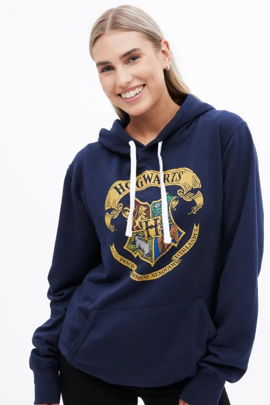 Harry Potter Hogwarts Crest Graphic Boyfriend Pullover Hoodie sold by Bluenotes