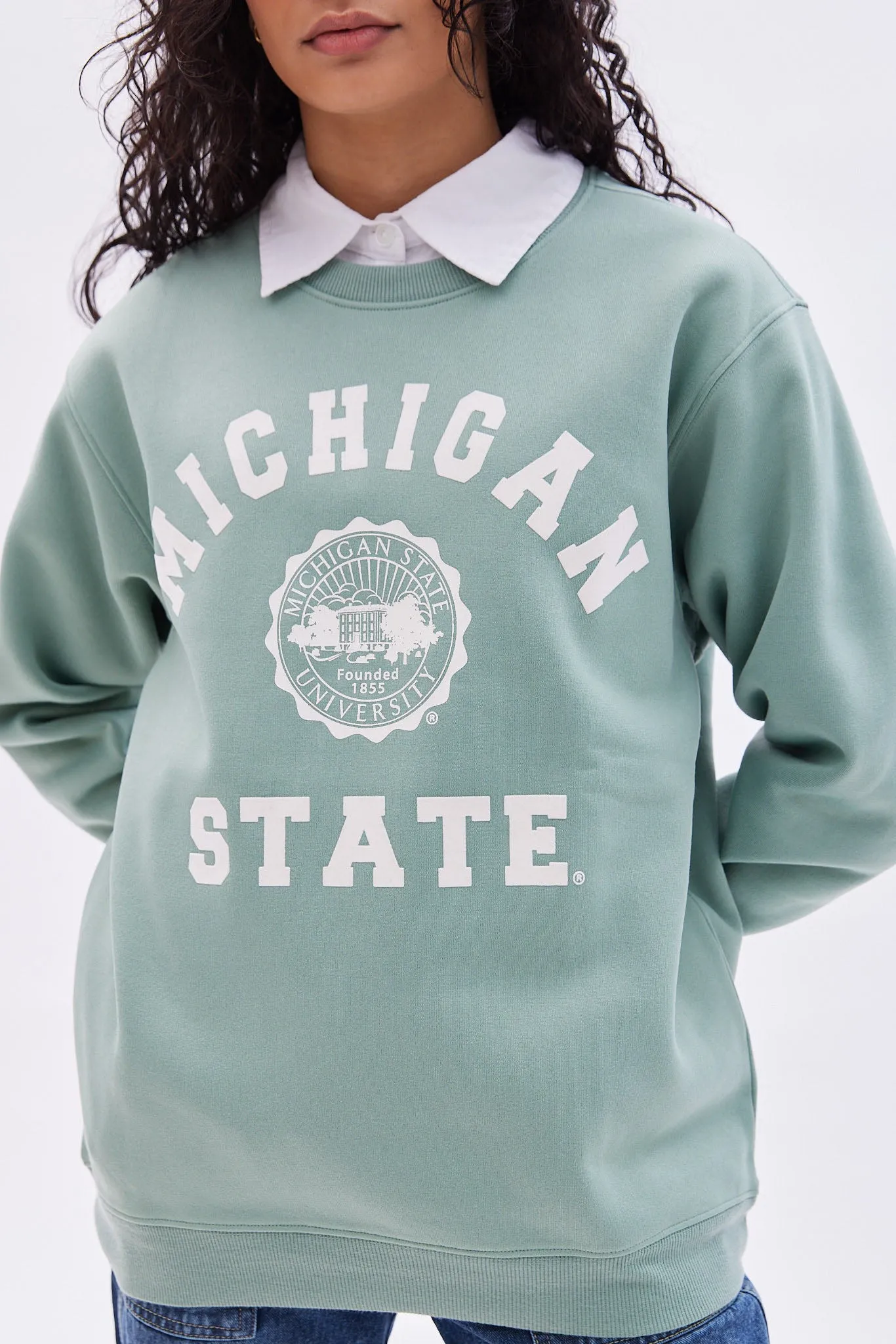 Michigan State Graphic Crew Neck Oversized Sweatshirt sold by Bluenotes product image thumbnail 3