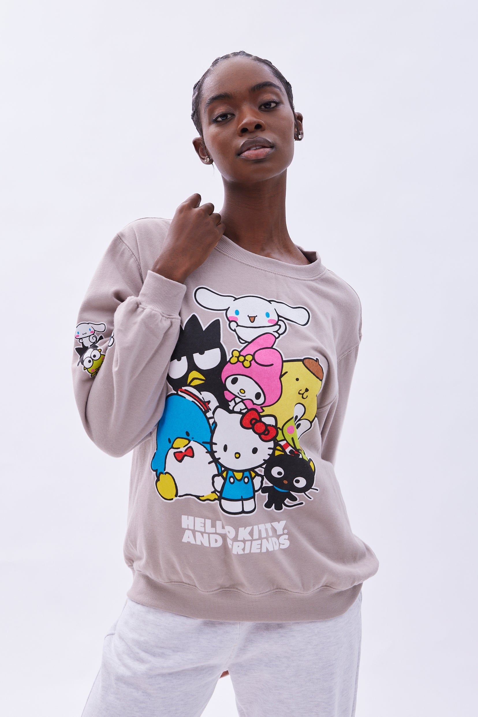 Hello Kitty Kuromi And Friends Graphic Crew Neck Oversized Sweatshirt sold by Bluenotes