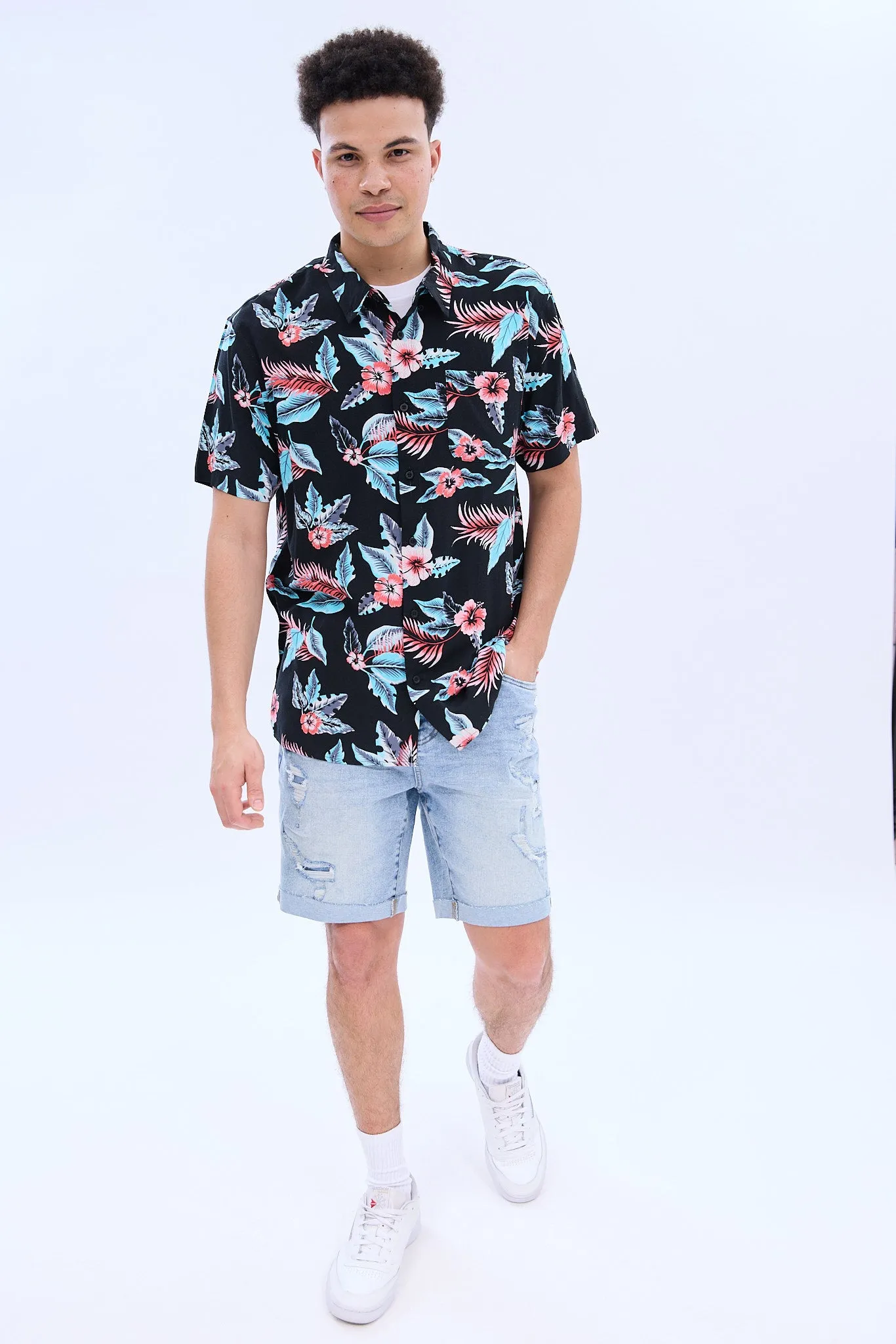 Palm Print Short Sleeve Resort Shirt sold by Bluenotes product image thumbnail 4