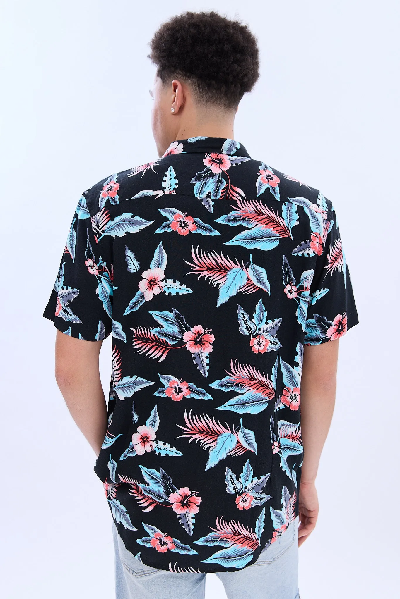 Palm Print Short Sleeve Resort Shirt sold by Bluenotes product image thumbnail 3