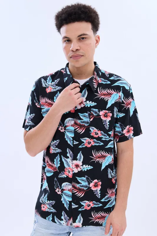 Palm Print Short Sleeve Resort Shirt sold by Bluenotes