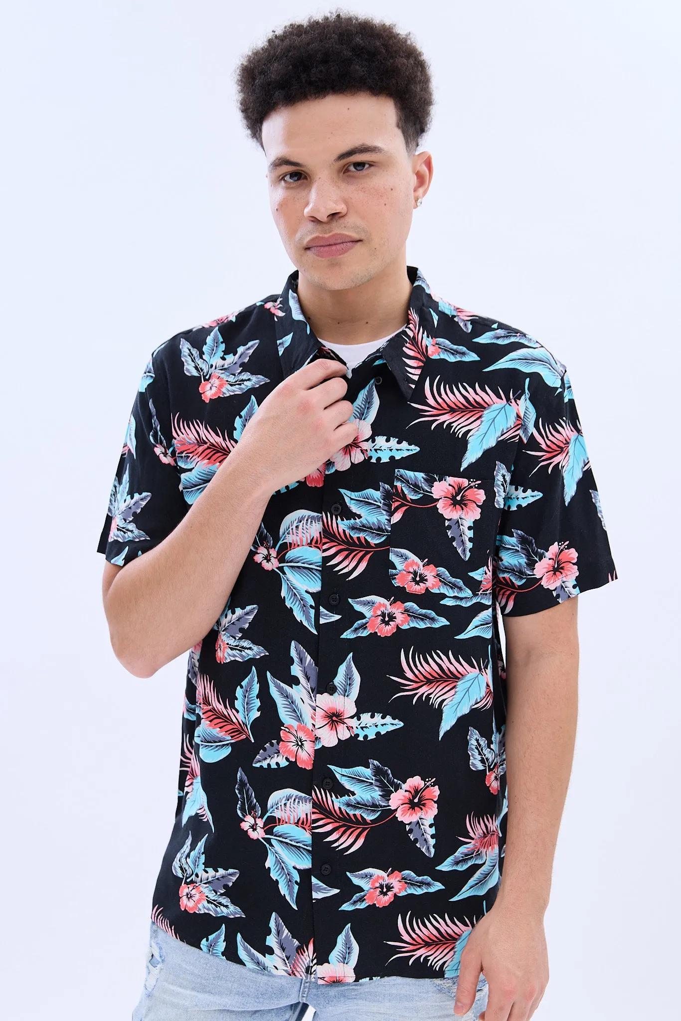 Palm Print Short Sleeve Resort Shirt sold by Bluenotes
