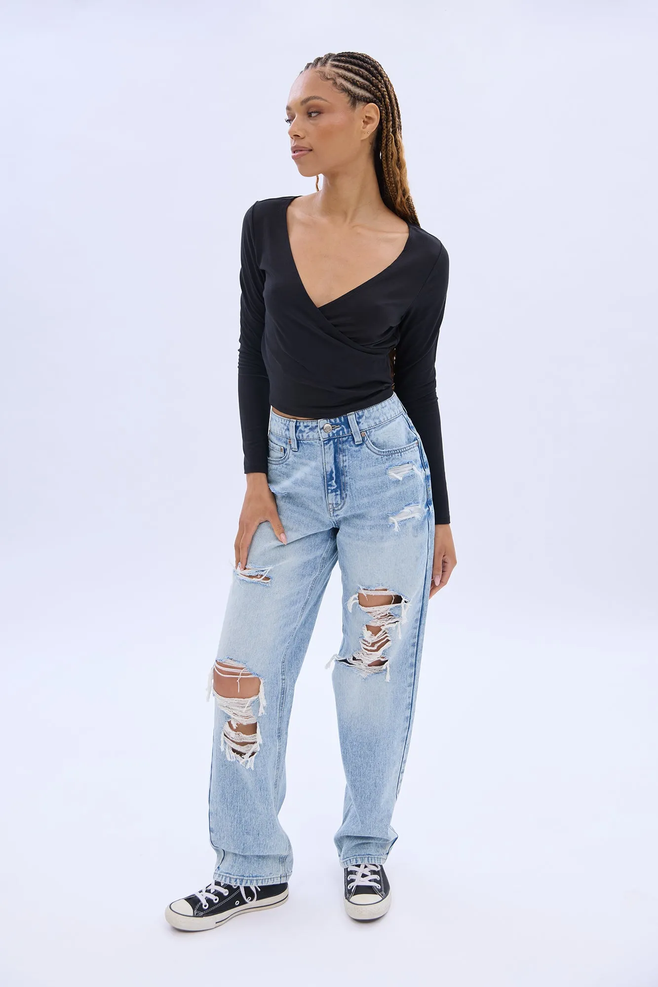 Super Soft Wrap Front Long Sleeve Top sold by Bluenotes product image thumbnail 5