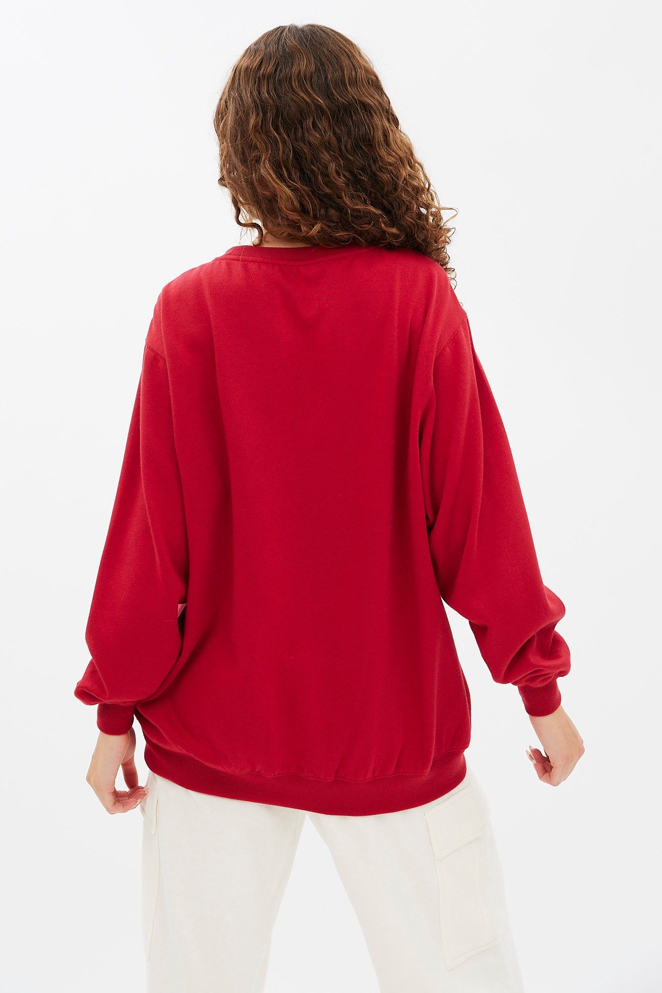 Peanuts Snoopy Charlie Christmas Tree Graphic Oversized Pullover Sweatshirt sold by Bluenotes product image thumbnail 4