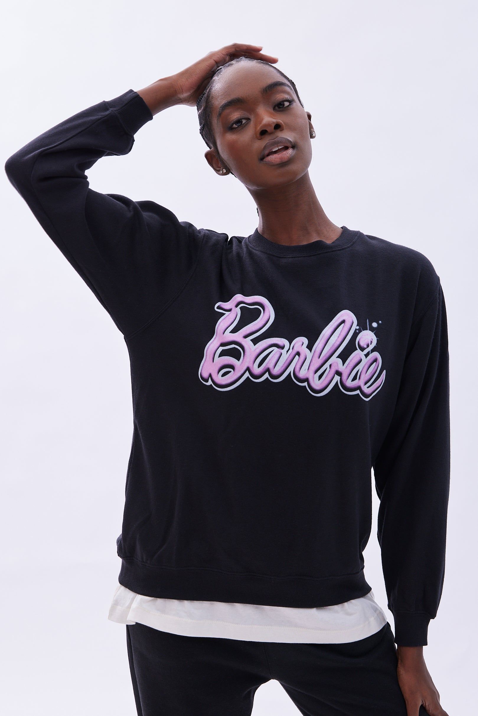 Barbie Graphic Crew Neck Oversized Sweatshirt sold by Bluenotes