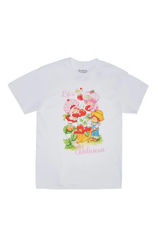 Strawberry Shortcake Life Is Delicious Graphic Boyfriend Tee sold by Bluenotes