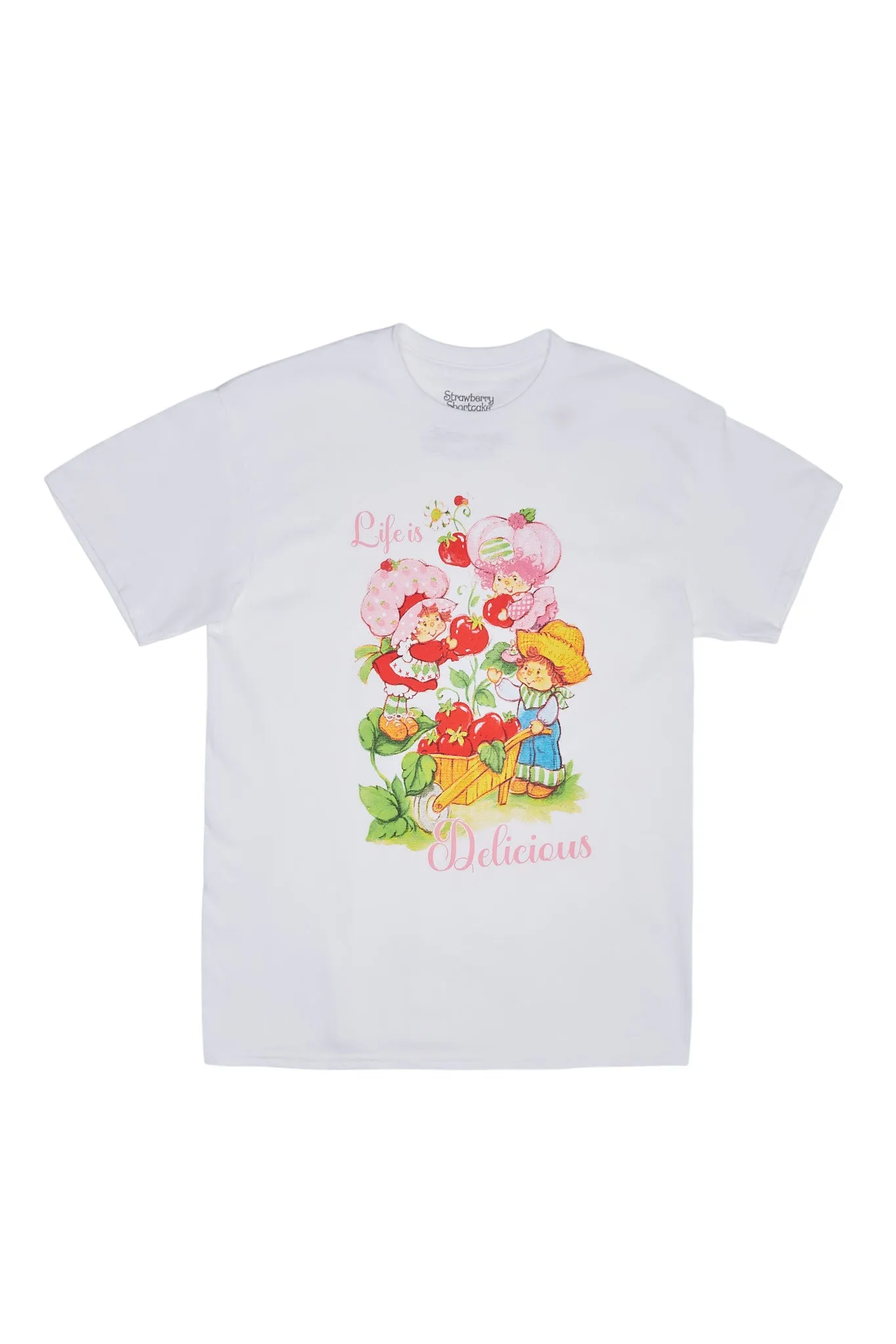 Strawberry Shortcake Life Is Delicious Graphic Boyfriend Tee sold by Bluenotes