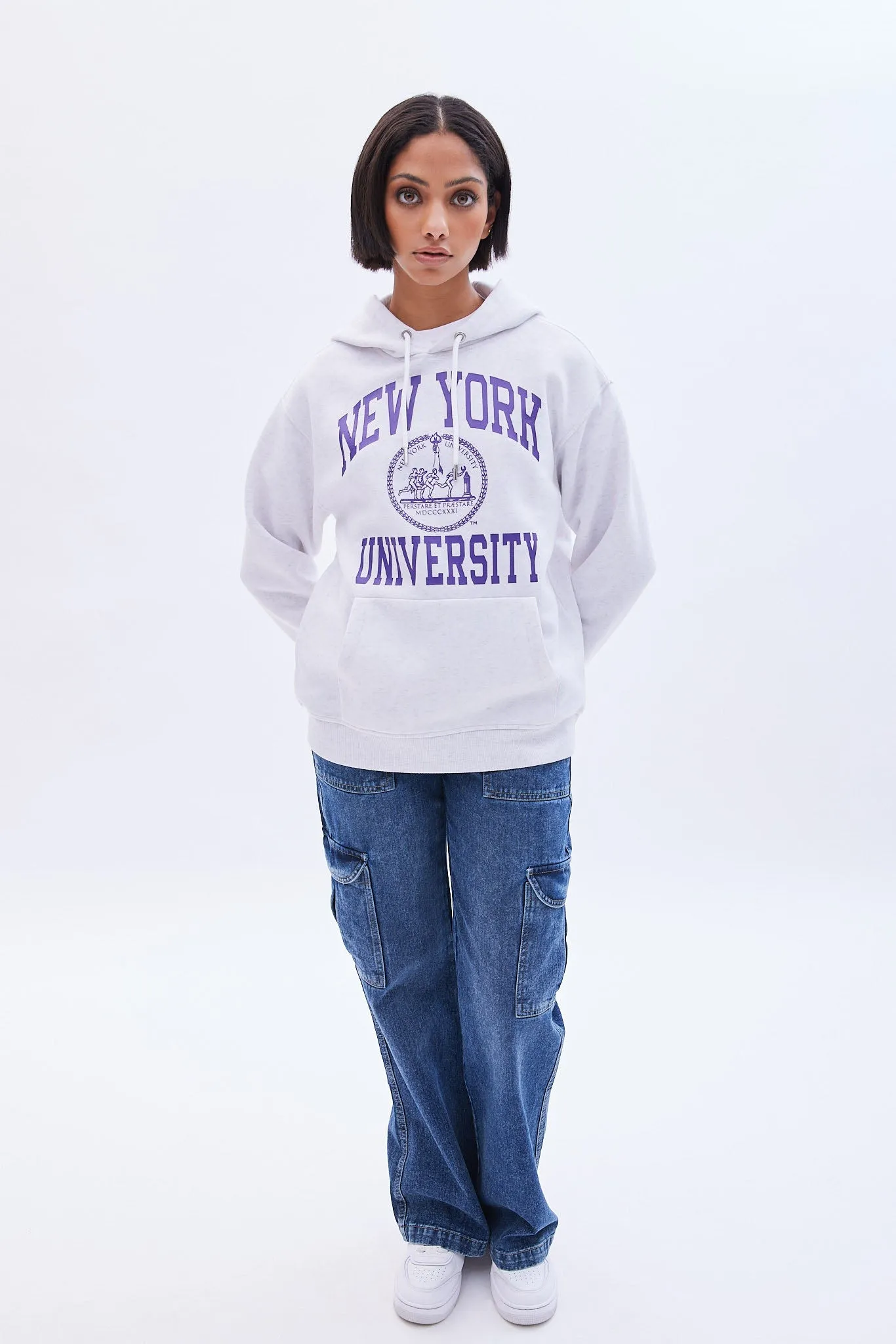 New York University Graphic Oversized Hoodie sold by Bluenotes product image thumbnail 2