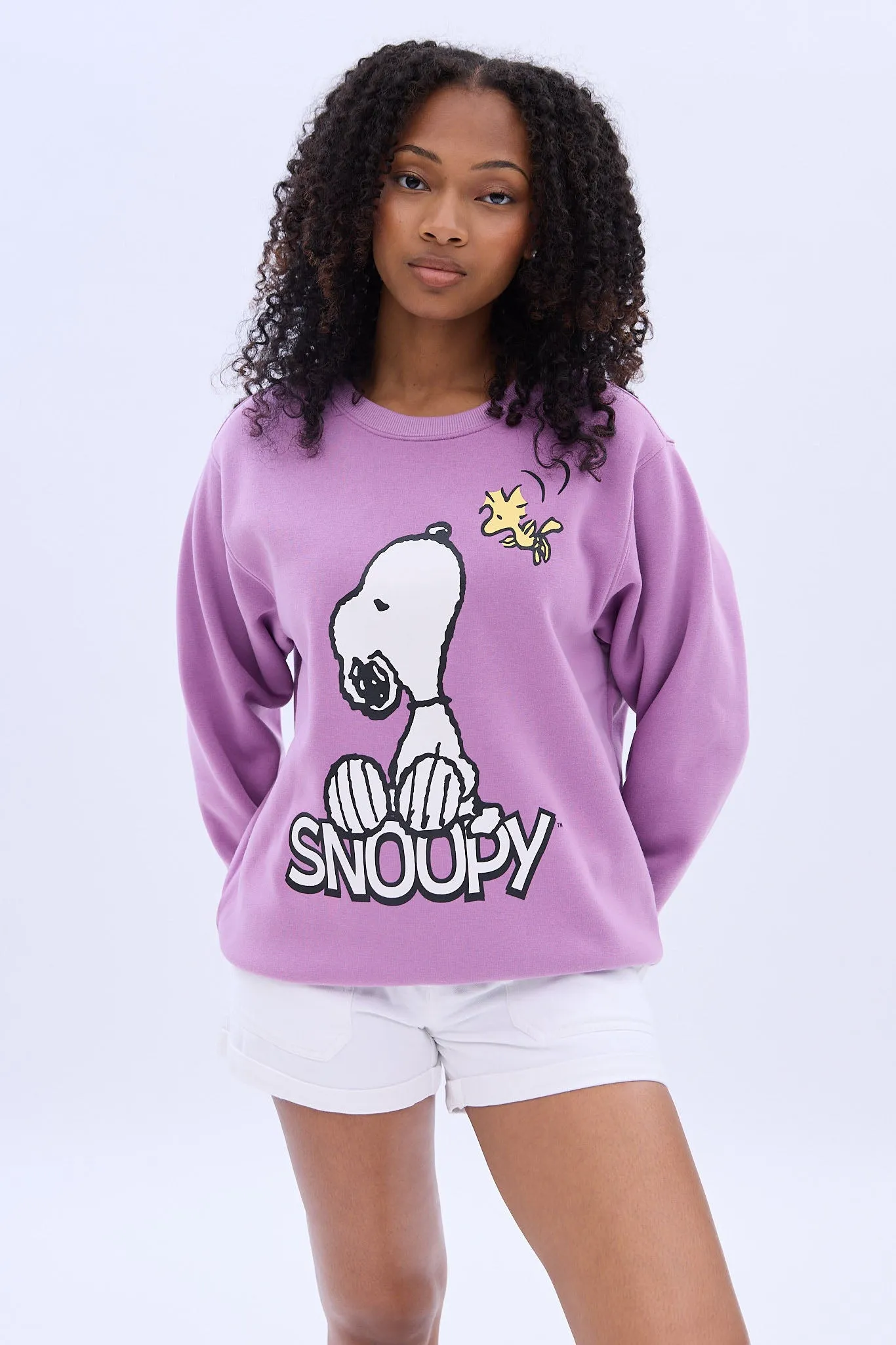 Peanuts Snoopy Woodstock Graphic Crew Neck Sweatshirt sold by Bluenotes