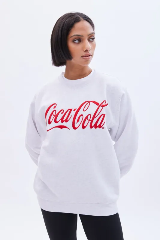 Coca-Cola Graphic Crew Neck Oversized Sweatshirt sold by Bluenotes