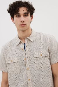 Linen Striped Short Sleeve Shirt sold by Bluenotes