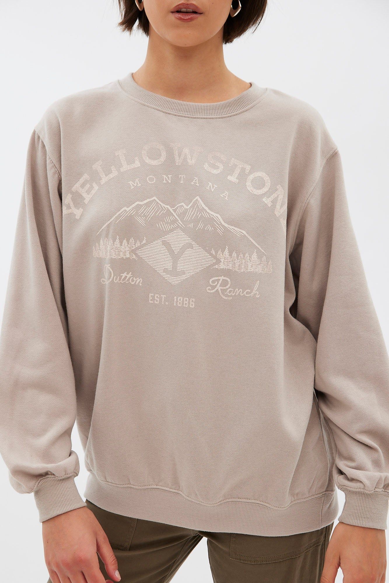 Yellowstone Graphic Oversized Crew Neck Sweatshirt sold by Bluenotes product image thumbnail 3