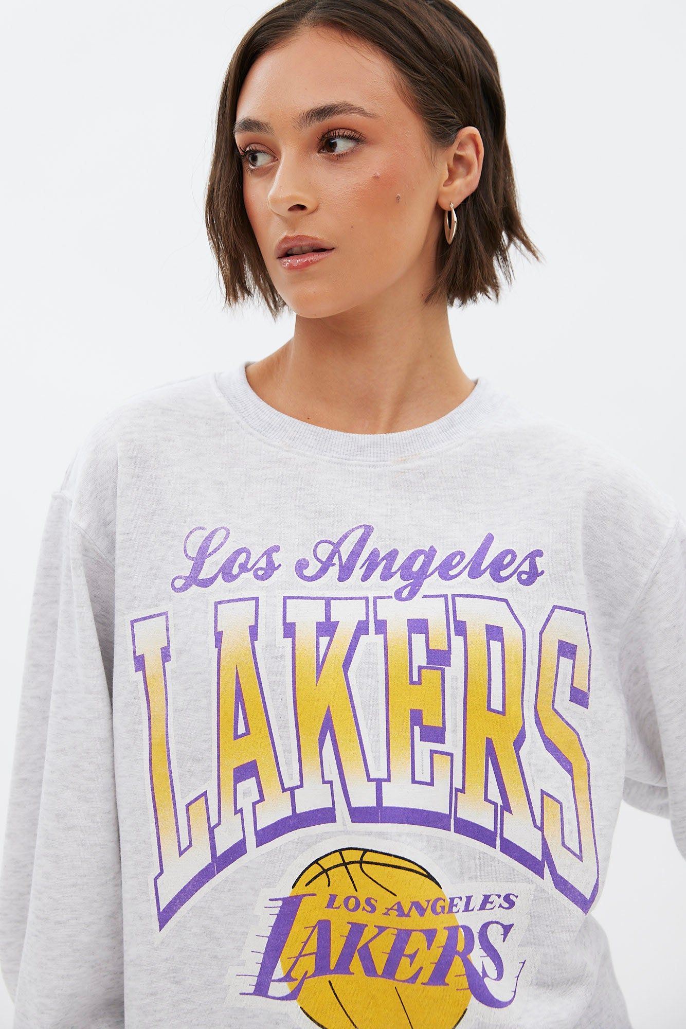 LA Lakers Graphic Oversized Crew Neck Sweatshirt sold by Bluenotes product image thumbnail 3