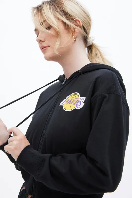 LA Lakers Graphic Cropped Zip-Up Hoodie sold by Bluenotes