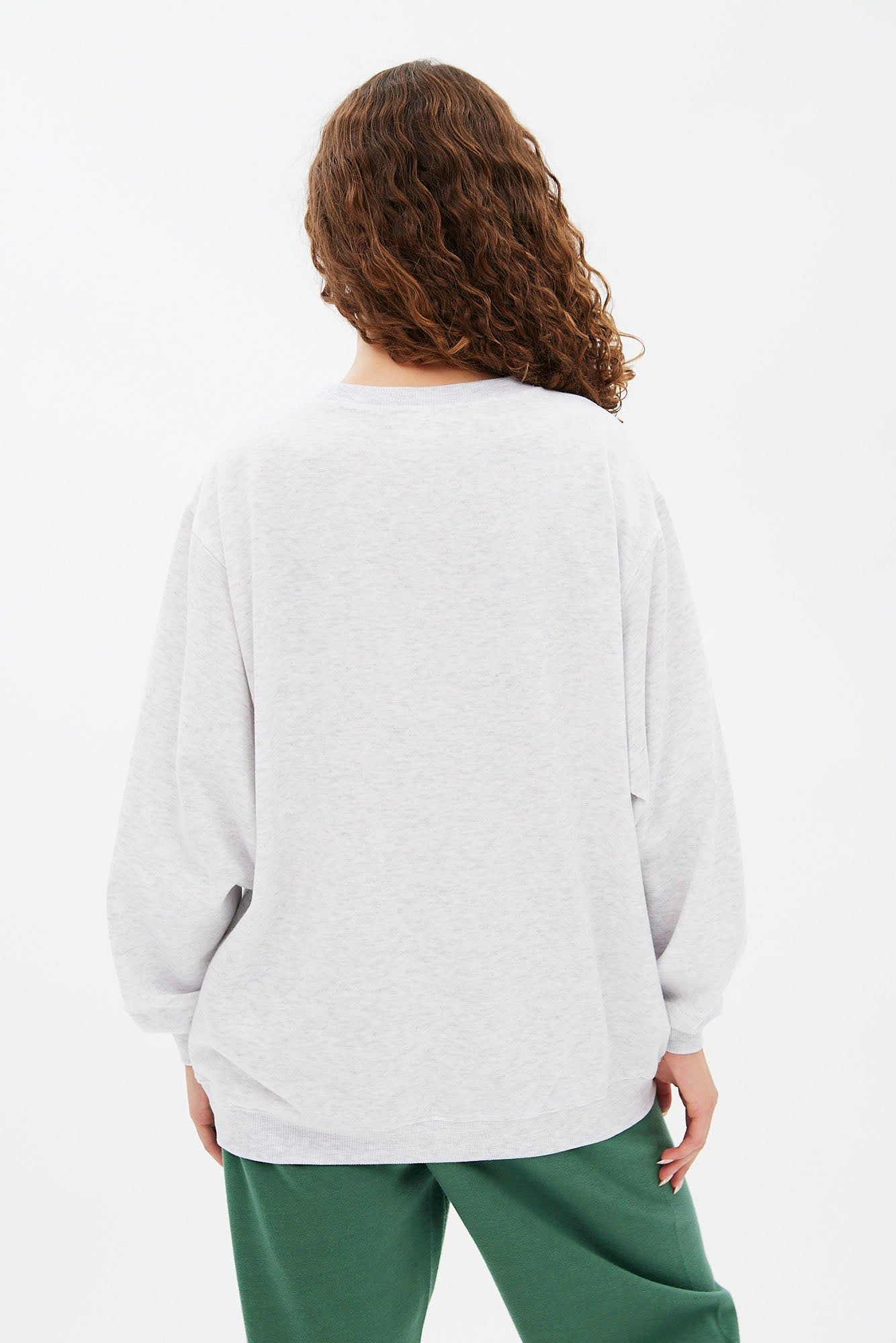 The Grinch Only Here For The Presents Graphic Oversized Pullover Sweatshirt sold by Bluenotes product image thumbnail 4