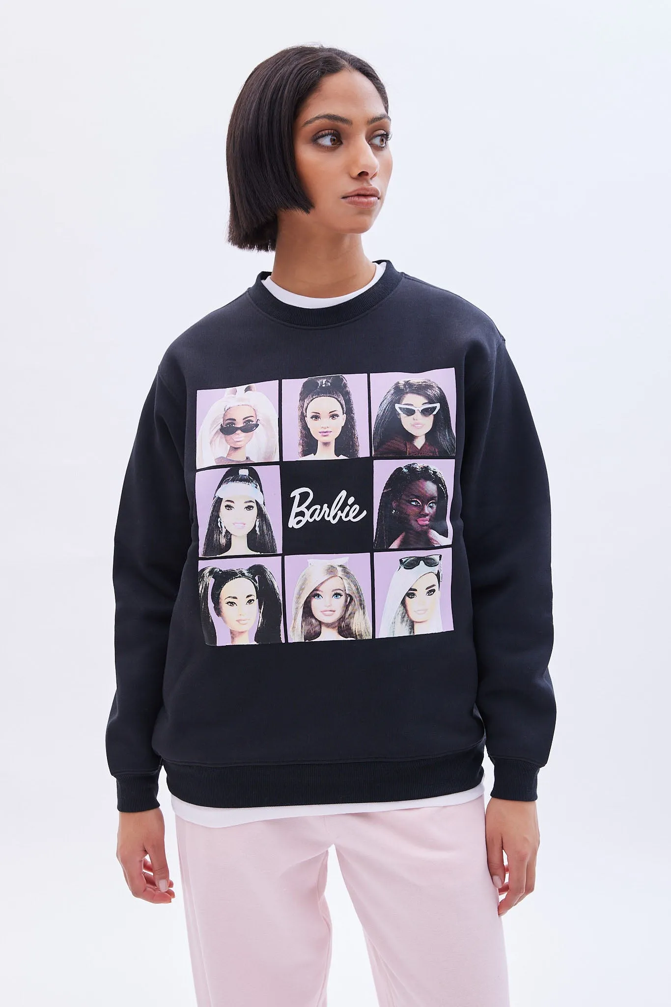 Barbie Graphic Crew Neck Oversized Sweatshirt sold by Bluenotes