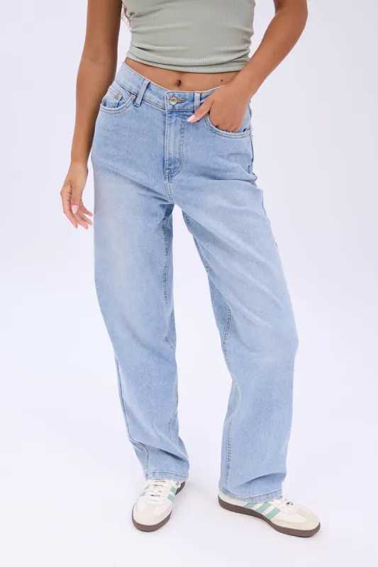 High Rise Vintage Stretch Baggy Jeans sold by Bluenotes