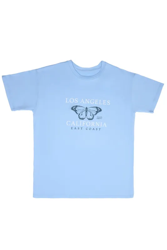 AERO Los Angeles California East Coast Butterfly Graphic Relaxed Tee sold by Bluenotes