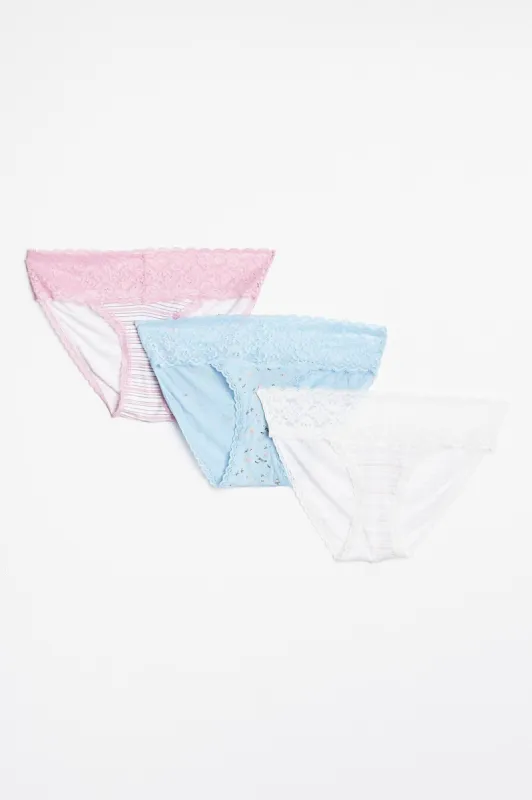 AERO Lace Trim Cheeky Undie 3-Pack sold by Bluenotes