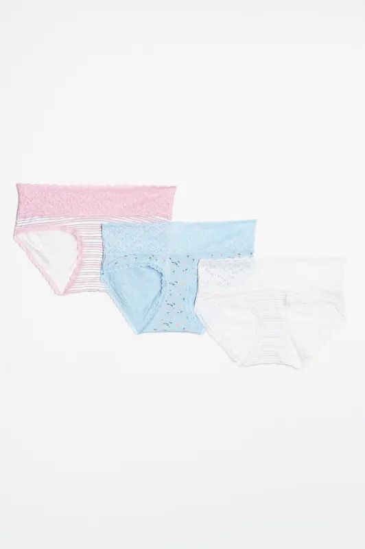 AERO Lace Trim Hipster Undie 3-Pack sold by Bluenotes
