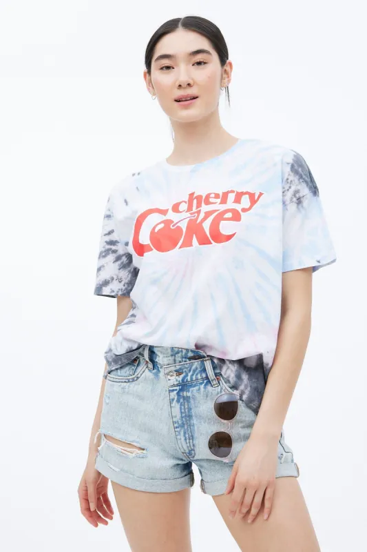 Tie Dye Cherry Coca-Cola Graphic Boyfriend Tee made by Bluenotes