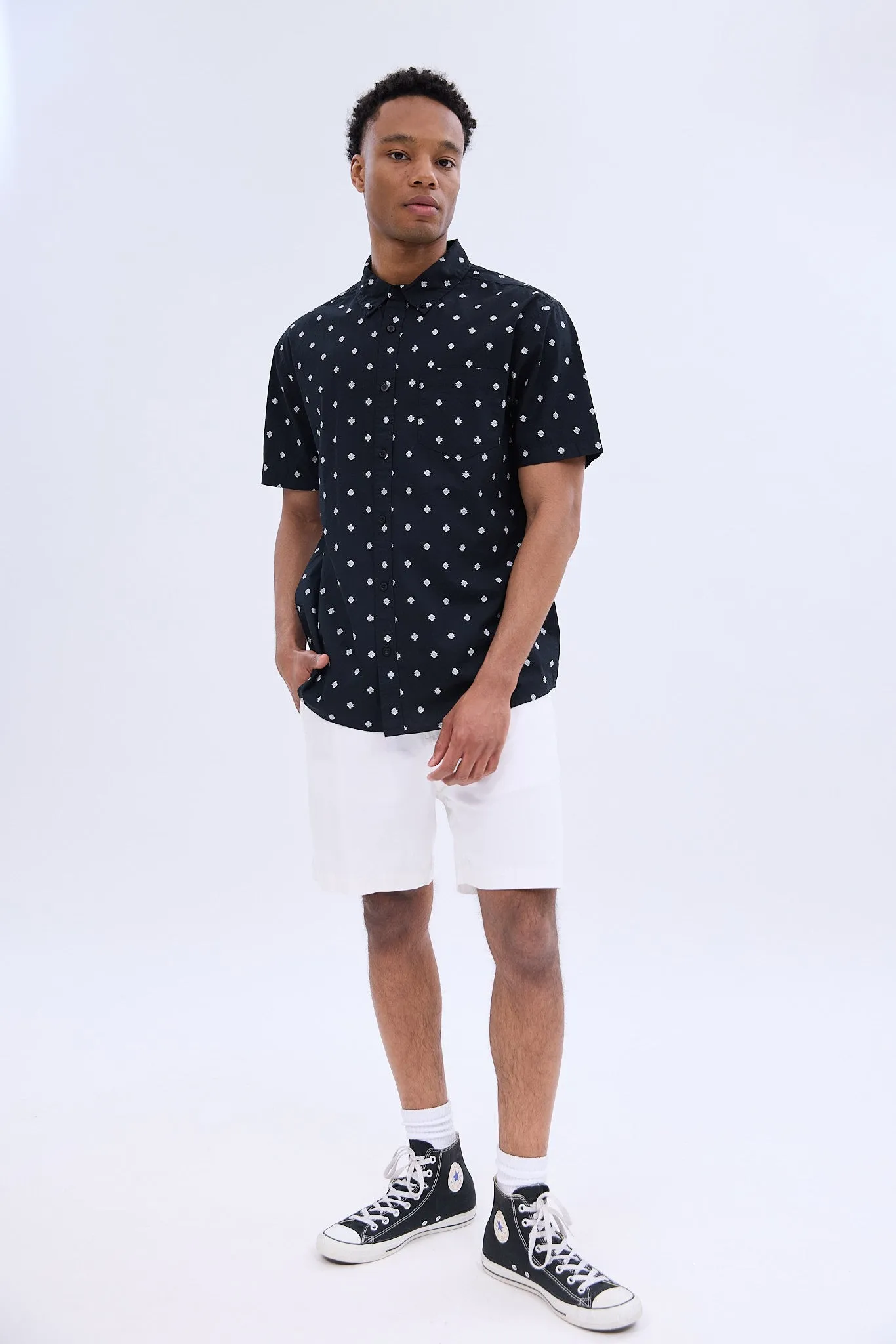 Geometric Printed Short Sleeve Poplin Shirt sold by Bluenotes product image thumbnail 5