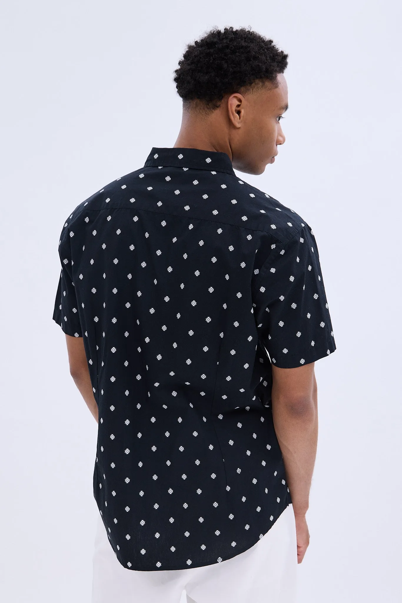 Geometric Printed Short Sleeve Poplin Shirt sold by Bluenotes product image thumbnail 4