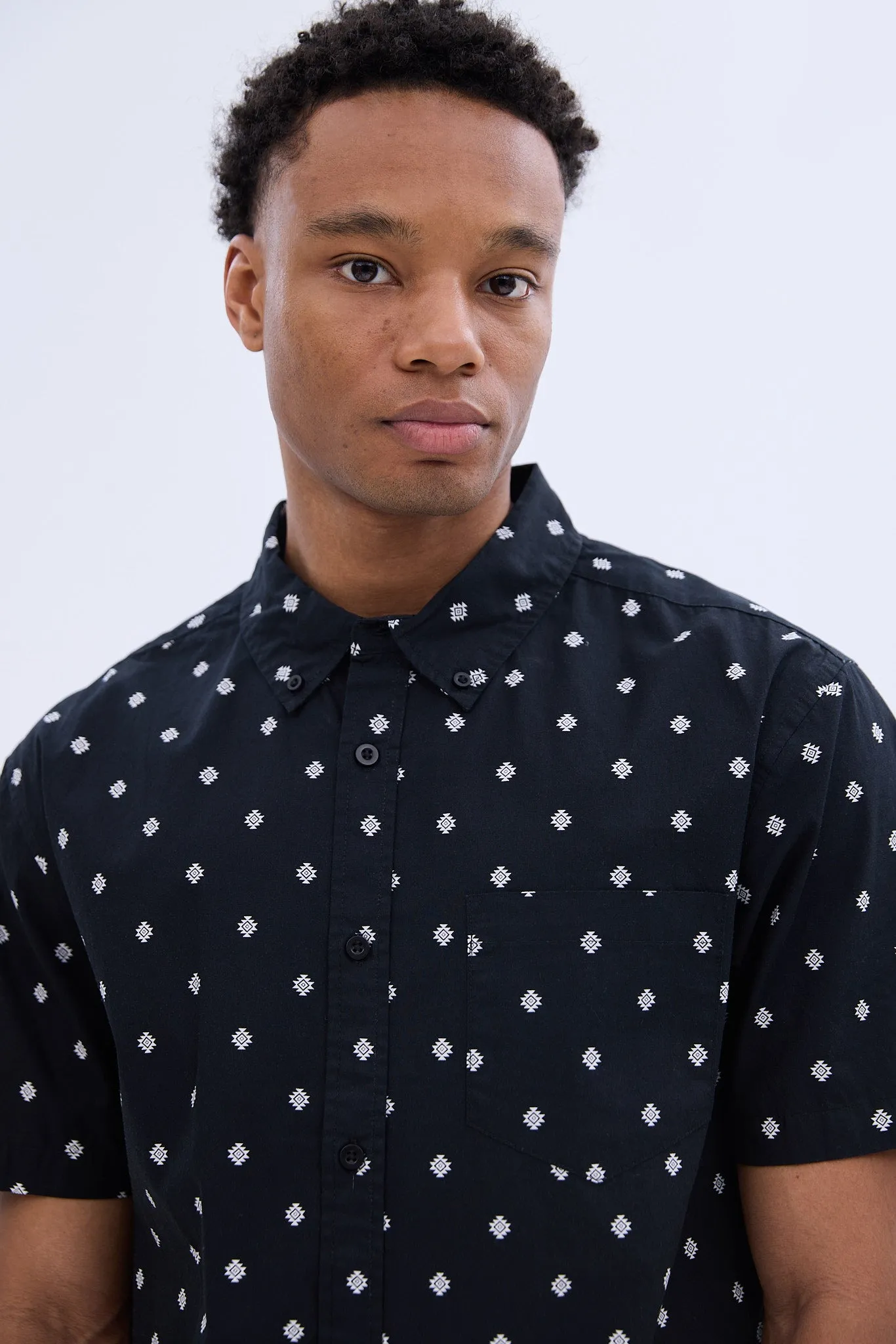 Geometric Printed Short Sleeve Poplin Shirt sold by Bluenotes product image thumbnail 3