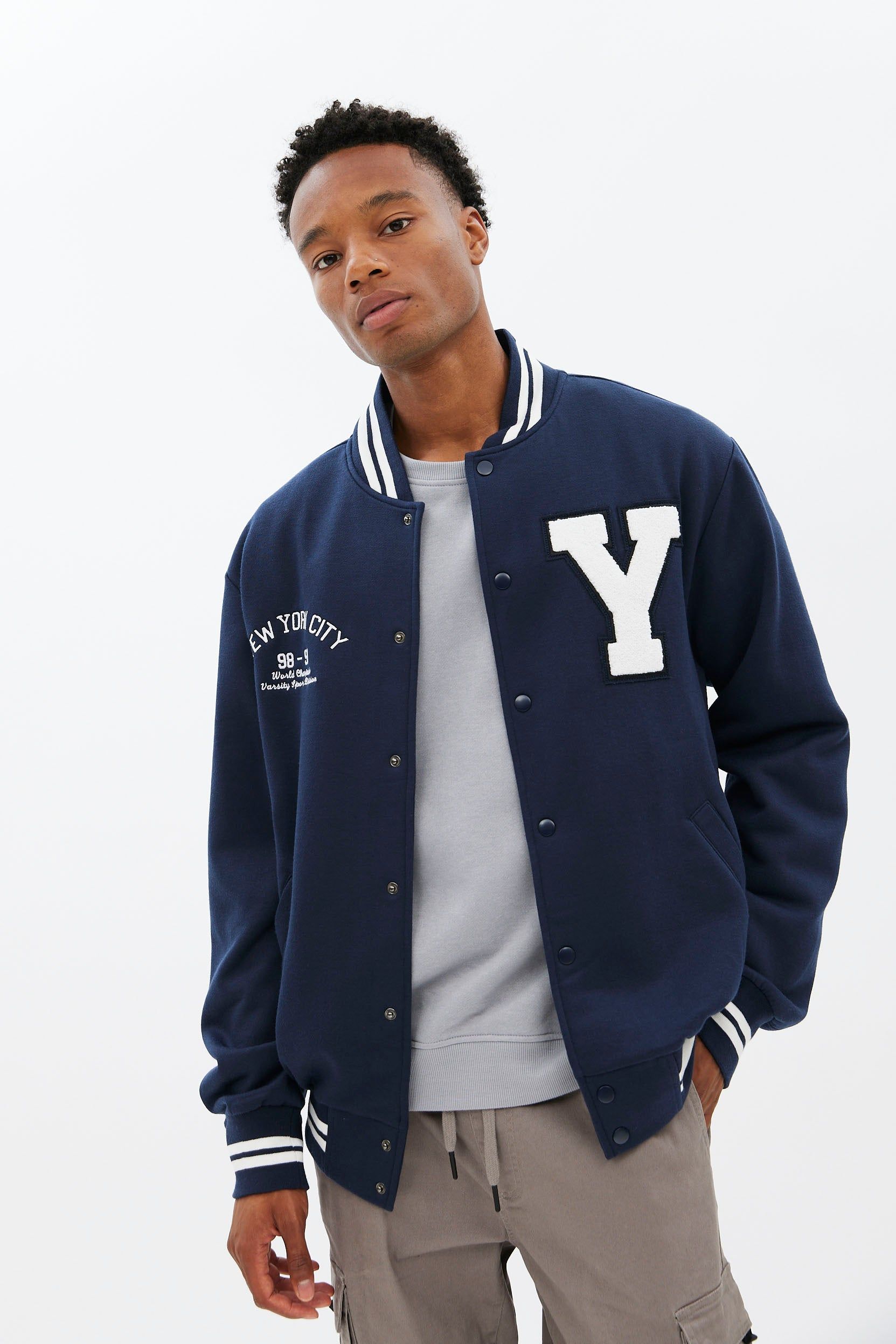 Varsity Fleece Bomber Jacket sold by Bluenotes