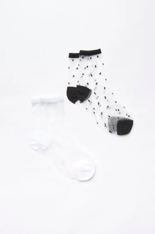 Sheer Mesh Demi Crew Socks 2-Pack sold by Bluenotes