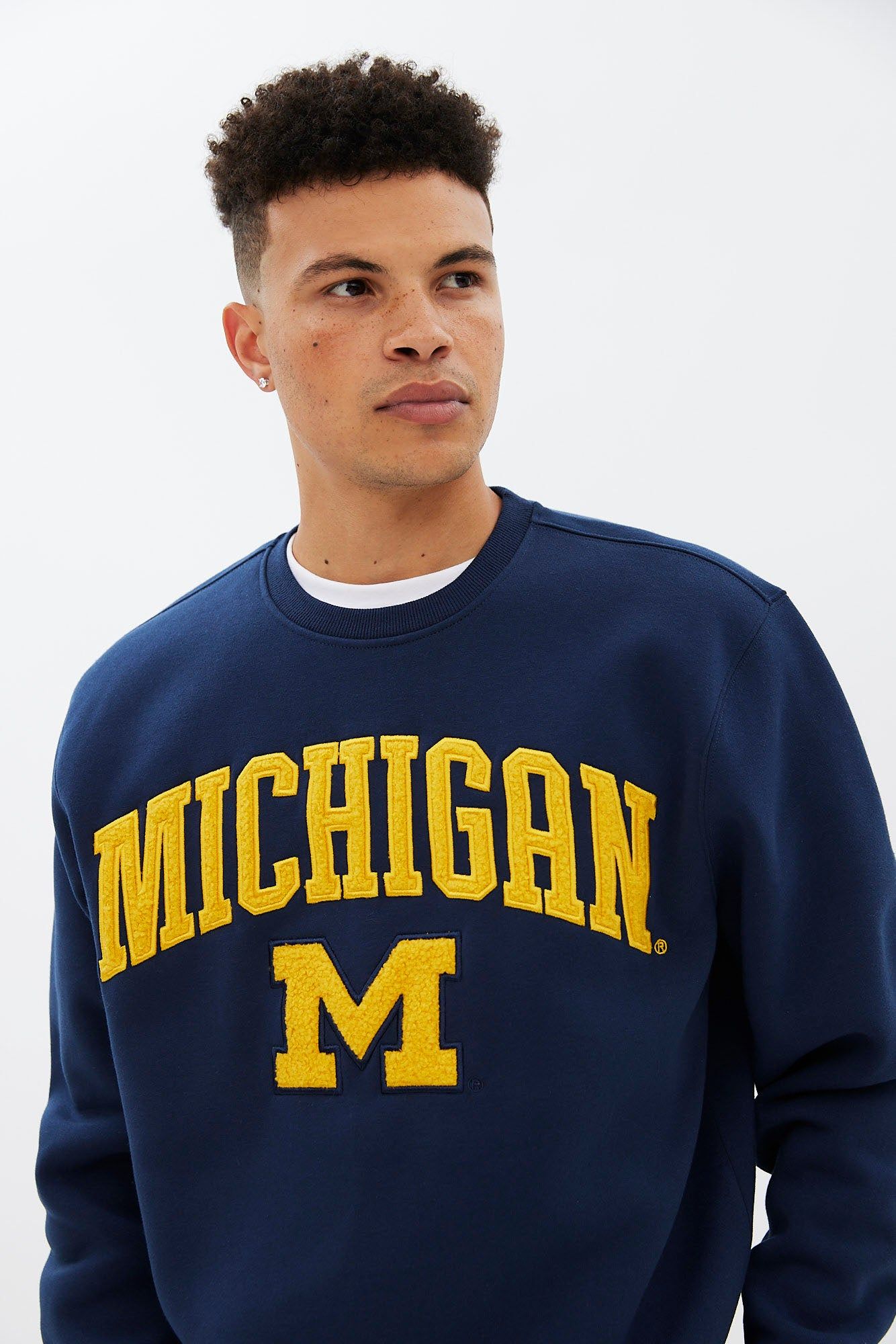 Michigan Embroidered Crew Neck Pullover Sweatshirt sold by Bluenotes product image thumbnail 2