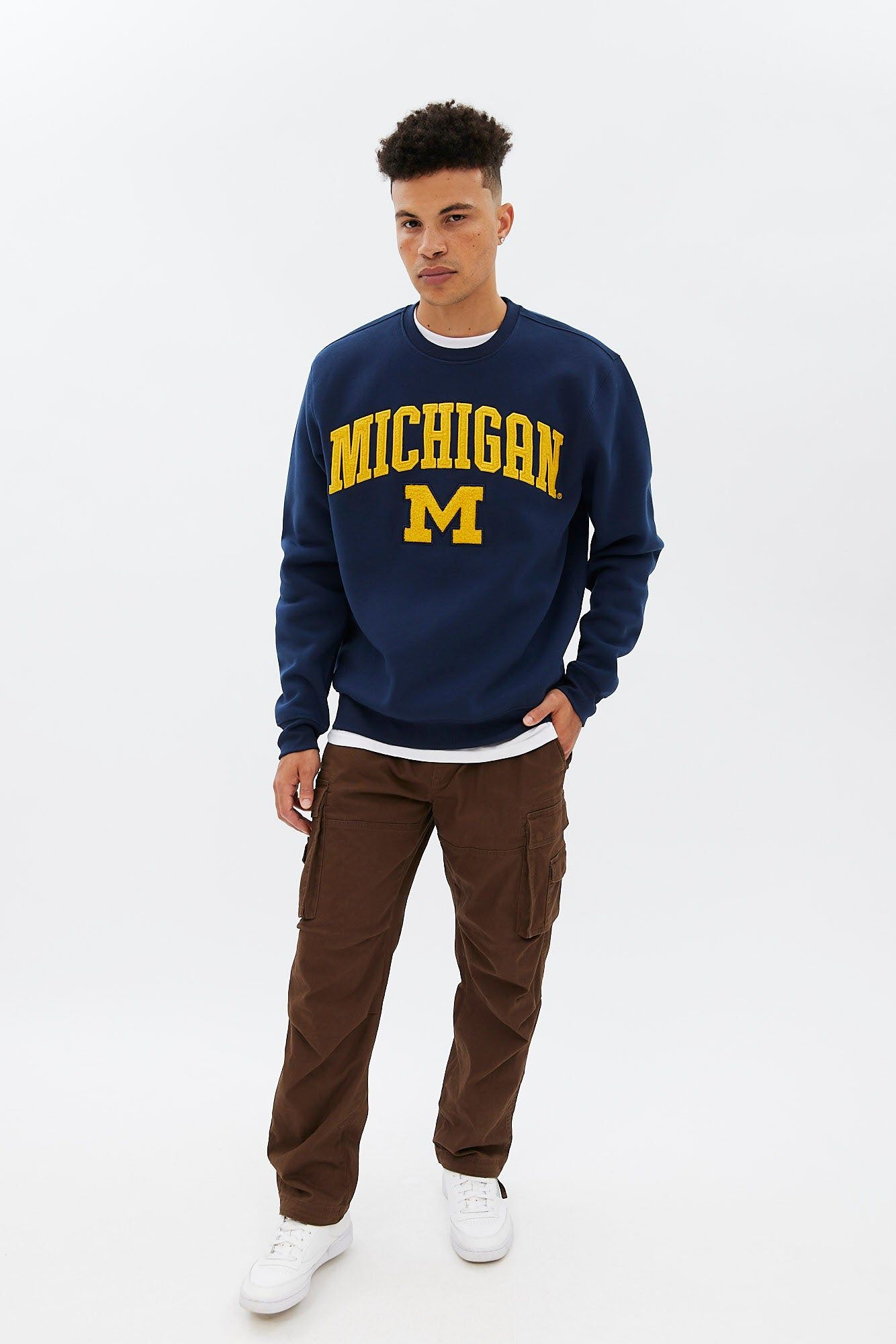 Michigan Embroidered Crew Neck Pullover Sweatshirt sold by Bluenotes product image thumbnail 4
